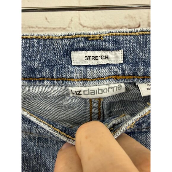 Liz Claiborne Jeans Womens Size 10 Long Straight Leg Blue Casual High Waisted - Picture 5 of 6